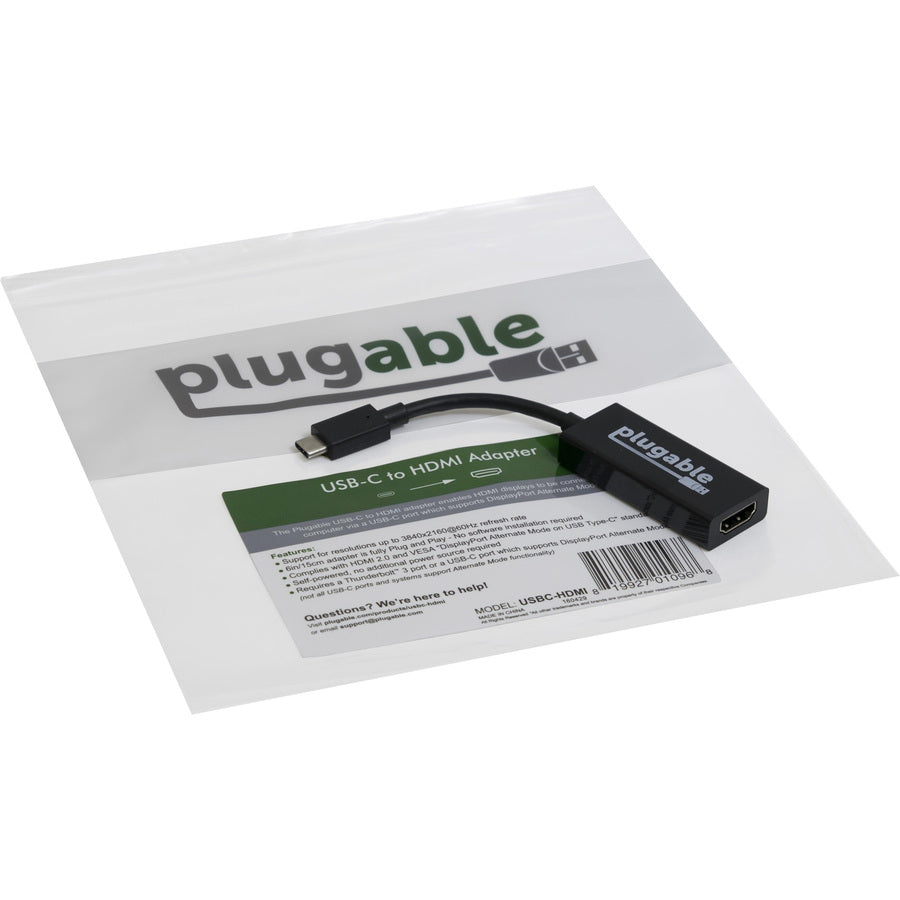 Plugable USB C to HDMI 2.0 Adapter Compatible with Thunderbolt 3 Ports & More