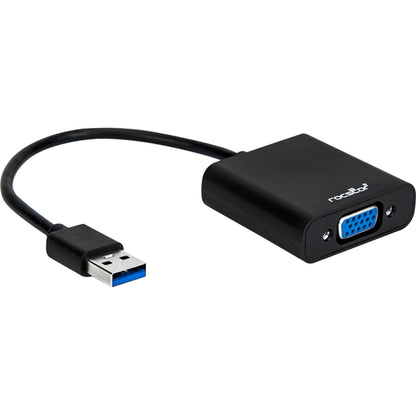 Rocstor Premium USB to VGA Adapter - USB 3.0 to VGA External USB Video Graphics Adapter for PC - Resolutions up to 1920x1200 1080p- 1x USB 3.0 Type A Male, 1 x VGA Female - 6" - Black - Compatible with PC USB GRAPHICS CARD ADAPTER