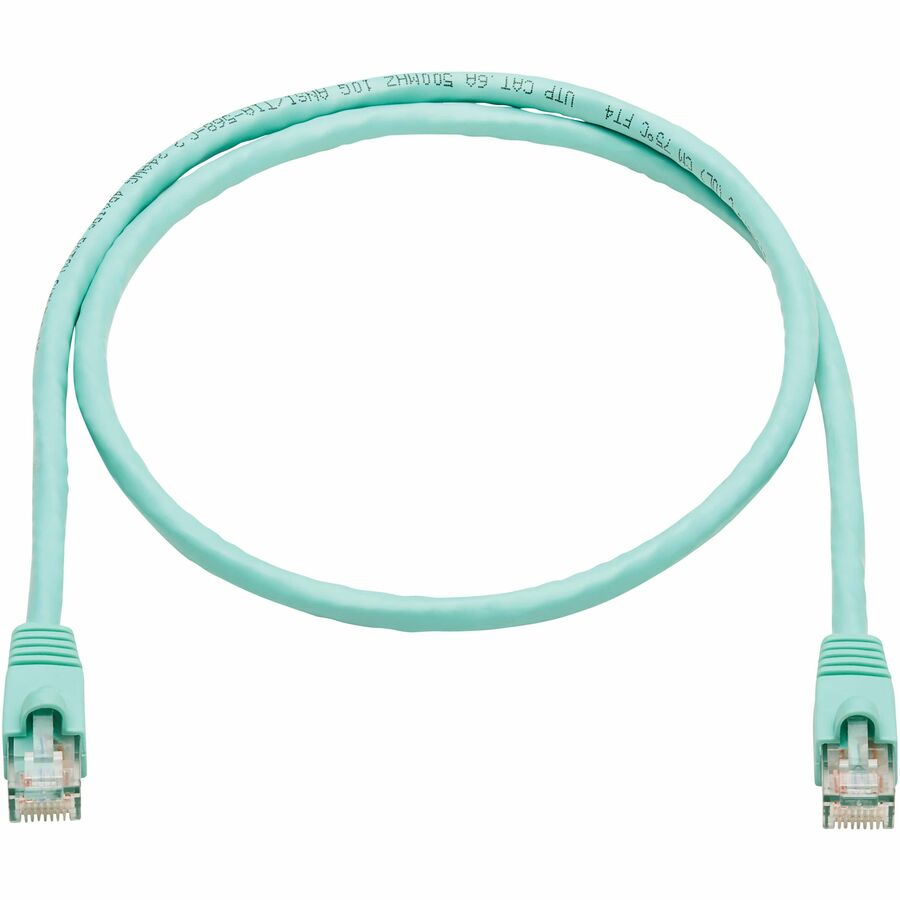 Tripp Lite 3ft Augmented Cat6 Cat6a Snagless 10G Patch Cable RJ45 M/M Aqua 3'