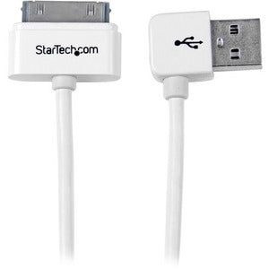 StarTech.com 1m (3 ft) Apple&reg; 30-pin Dock Connector to Left Angle USB Cable for iPhone / iPod / iPad with Stepped Connector