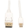 Tripp Lite 6ft Mini DisplayPort to DisplayPort Adapter Converter Cable mDP to DP 4K x 2K @ 60Hz M/M
