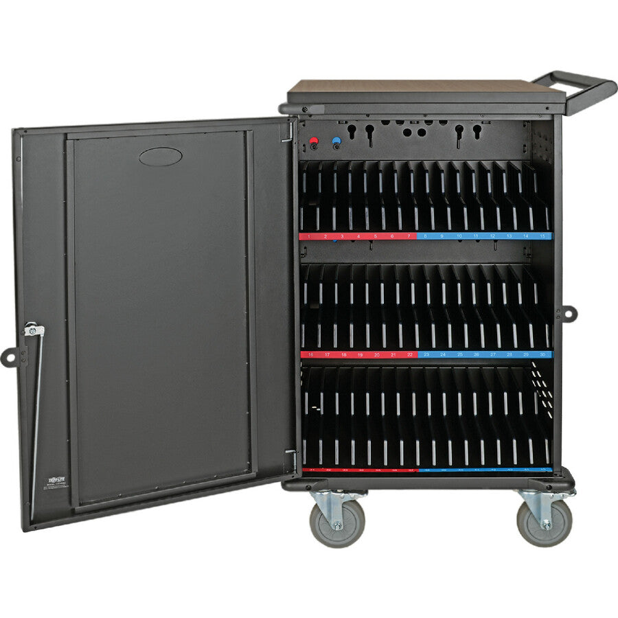 Tripp Lite 45-Port AC Charging Cart Storage Station Chromebook Laptop Tablet Black