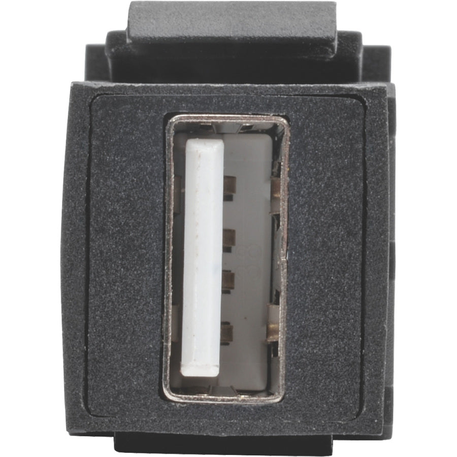 Tripp Lite USB 2.0 Keystone Panel Mount Coupler All-in-One F/F USB-A Black