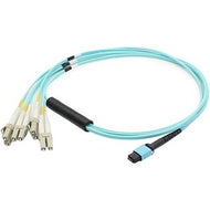 AddOn 30m MPO (Female) to 8xLC (Male) 8-Strand Aqua OM3 Fiber Fanout Cable