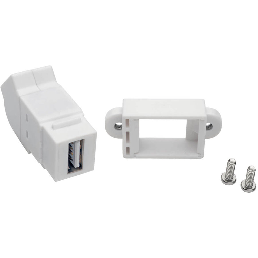 Tripp Lite USB 2.0 All-in-One Keystone/Panel Mount Angled Coupler (F/F), White