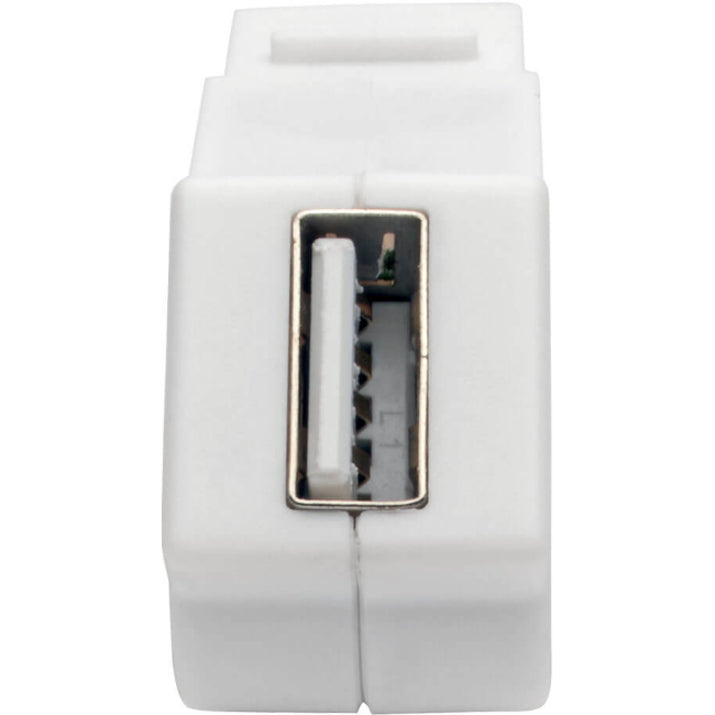Tripp Lite USB 2.0 All-in-One Keystone/Panel Mount Angled Coupler (F/F), White