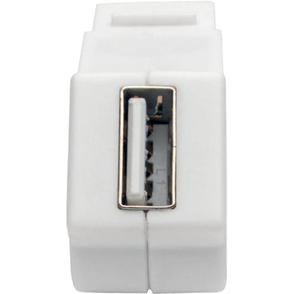Tripp Lite USB 2.0 All-in-One Keystone/Panel Mount Angled Coupler (F/F), White