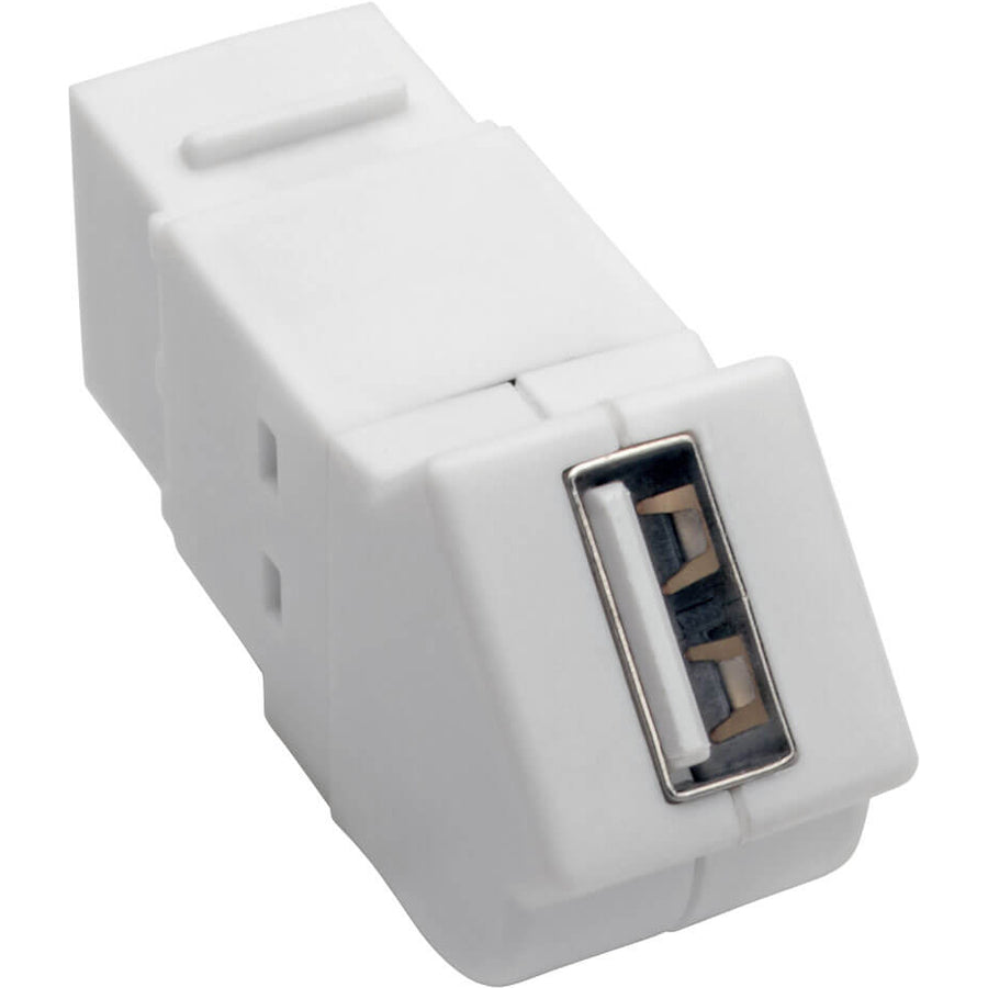 Tripp Lite USB 2.0 All-in-One Keystone/Panel Mount Angled Coupler (F/F), White