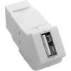 Tripp Lite USB 2.0 All-in-One Keystone/Panel Mount Angled Coupler (F/F), White