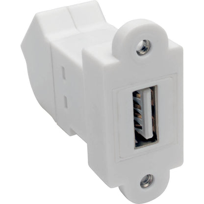 Tripp Lite USB 2.0 All-in-One Keystone/Panel Mount Angled Coupler (F/F), White