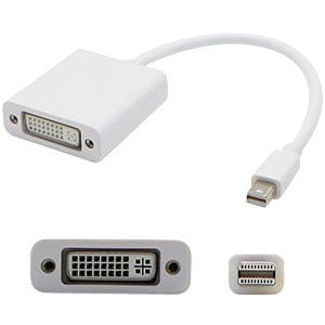 5PK Mini-DisplayPort 1.1 Male to DVI-I (29 pin) Female White Adapters For Resolution Up to 1920x1200 (WUXGA)
