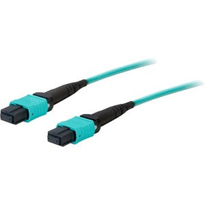 AddOn 10m MPO (Female) to MPO (Female) 12-Strand Aqua OM4 Straight Fiber OFNR (Riser-Rated) Patch Cable
