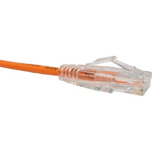 Unirise Clearfit Slim Cat6 Patch Cable, Snagless, Orange, 4ft