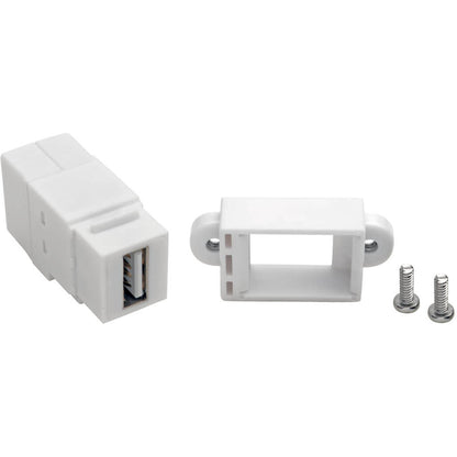 Tripp Lite USB 2.0 All-in-One Keystone/Panel Mount Coupler (F/F), White
