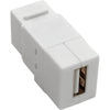 Tripp Lite USB 2.0 All-in-One Keystone/Panel Mount Coupler (F/F), White
