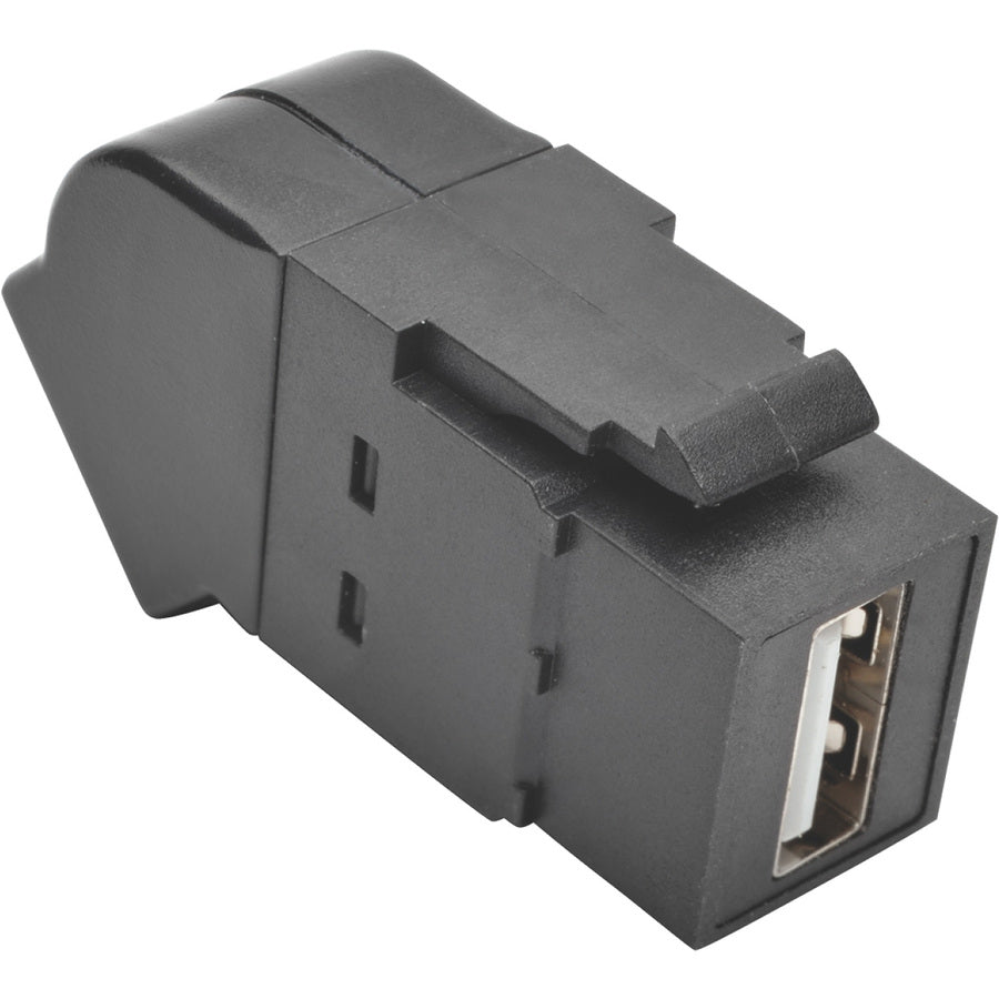 Tripp Lite USB 2.0 Keystone Panel Mount Coupler All-in-One Angled F/F Black
