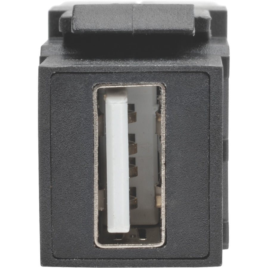 Tripp Lite USB 2.0 Keystone Panel Mount Coupler All-in-One Angled F/F Black