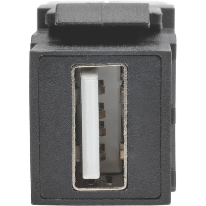 Tripp Lite USB 2.0 Keystone Panel Mount Coupler All-in-One Angled F/F Black