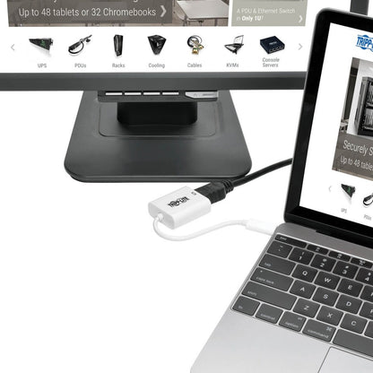 Tripp Lite USB C to DisplayPort Adapter Cable w Equalizer 8K UHD White USB C to DP 6in