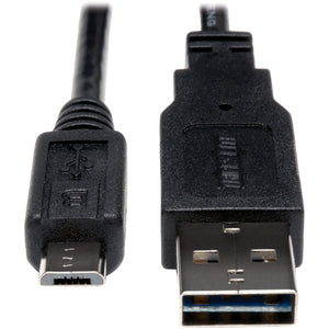 Tripp Lite 10ft USB 2.0 High Speed Cable Reversible A to 5Pin Micro B M/M