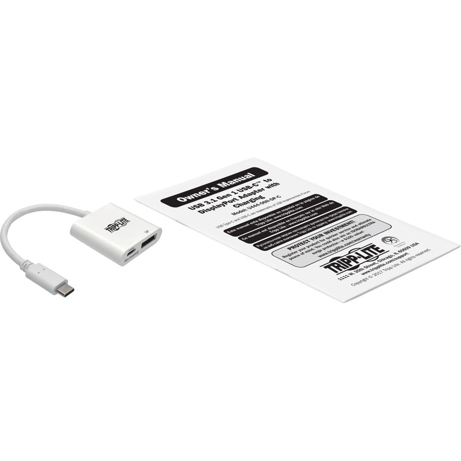 Tripp Lite USB C to DisplayPort Video Adapter Converter w/ USB-C PD Charging Port, USB Type C to DP, USB-C, USB Type-C 6in