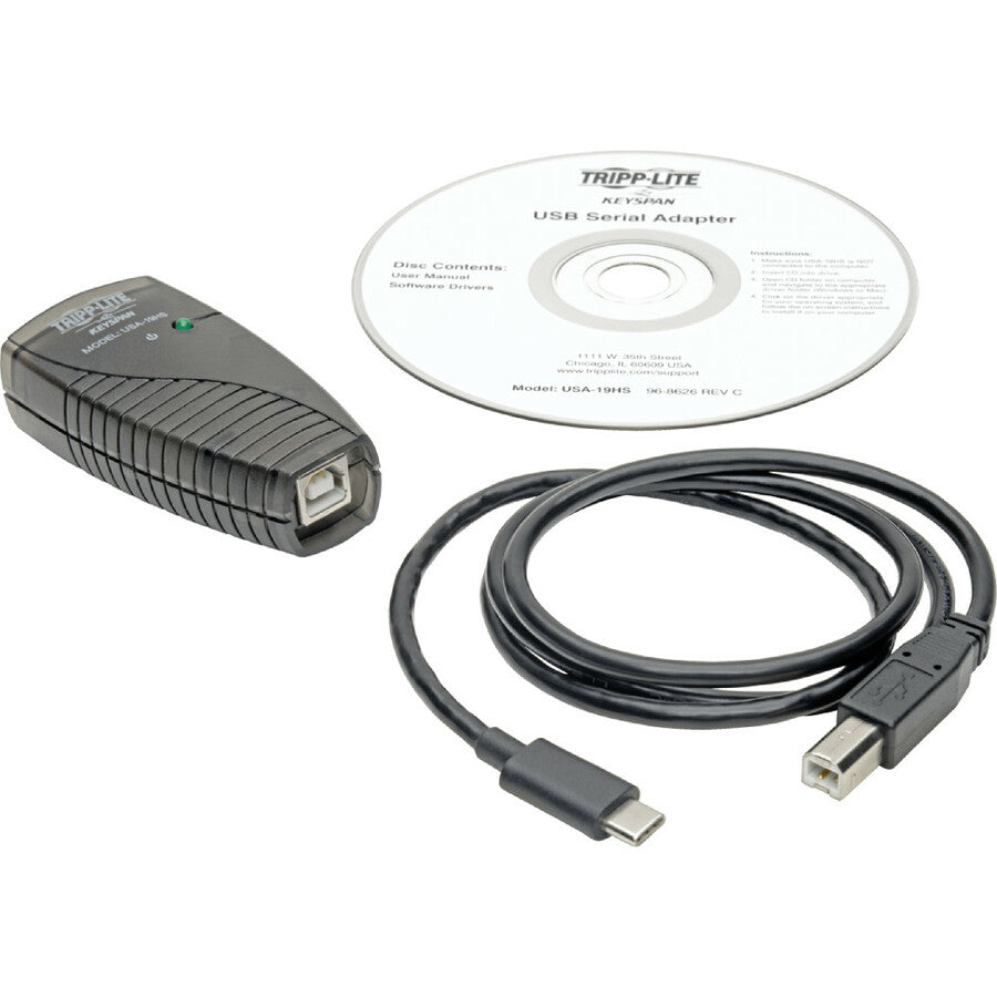 Tripp Lite Keyspan High Speed USB C to Serial Adapter DB9 3ft USB Cable TAA