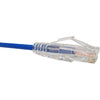Unirise Clearfit Slim Cat6 Patch Cable, 28AWG, Snagless, Blue, 5ft
