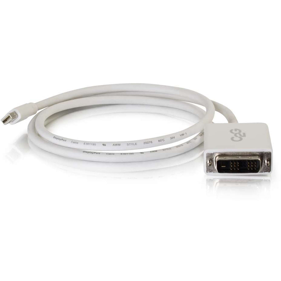 C2G 3ft Mini DisplayPort to DVI Cable - Single Link DVI-D Adapter - White