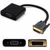 5PK DVI-D Single Link (18+1 pin) Male to VGA Female Black Active Adapters For Resolution Up to 1920x1200 (WUXGA)