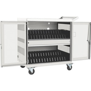Tripp Lite 32-Port USB Charging Cart Storage Station Android Tablet White