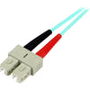 2m Fiber Optic Cable - 10 Gb Aqua - Multimode Duplex 50/125 - LSZH - LC/SC - OM3 - LC to SC Fiber Patch Cable