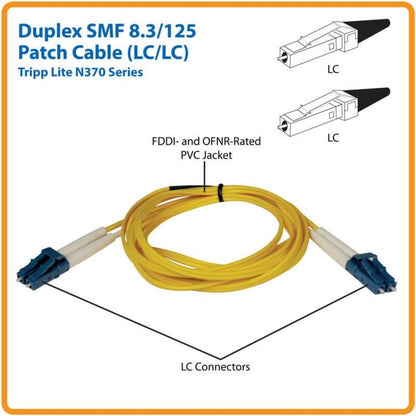 Tripp Lite 5M Duplex Singlemode 9/125 Fiber Optic Patch Cable LC/LC 16' 16ft 5 Meter