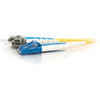 C2G 1m LC-ST 9/125 OS1 Duplex Singlemode PVC Fiber Optic Cable (USA-Made) - Yellow