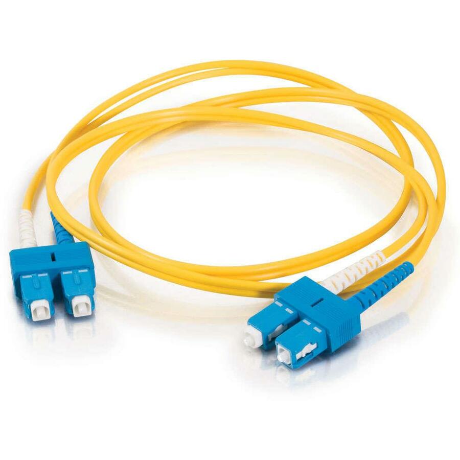 C2G 1m SC-SC 9/125 OS1 Duplex Singlemode PVC Fiber Optic Cable (USA-Made) - Yellow