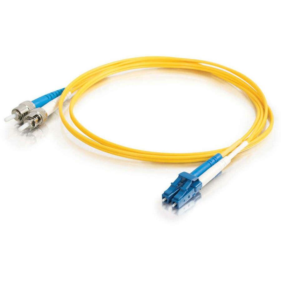 C2G 3m LC-ST 9/125 OS1 Duplex Singlemode PVC Fiber Optic Cable (USA-Made) - Yellow