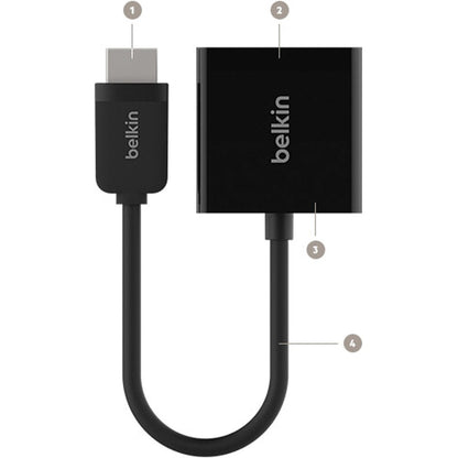 Belkin HDMI to VGA + 3.5mm Audio Adapter, HDMI-M/VGA-F