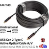 Club 3D USB Gen 2 Type C Active Optical Cable A/V Unidirectional M/M 20 m/ 65.62 ft