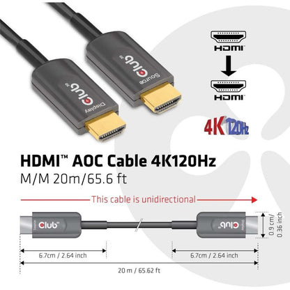 Club 3D HDMI AOC Cable 4K120Hz M/M 20m/65.6 ft