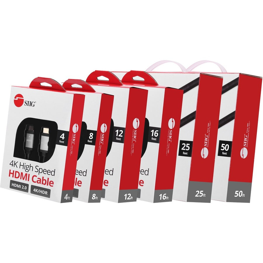 SIIG 4K High Speed HDMI Cable - 12ft