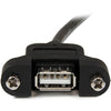 StarTech.com 3 ft Panel Mount USB Cable A to A - F/M