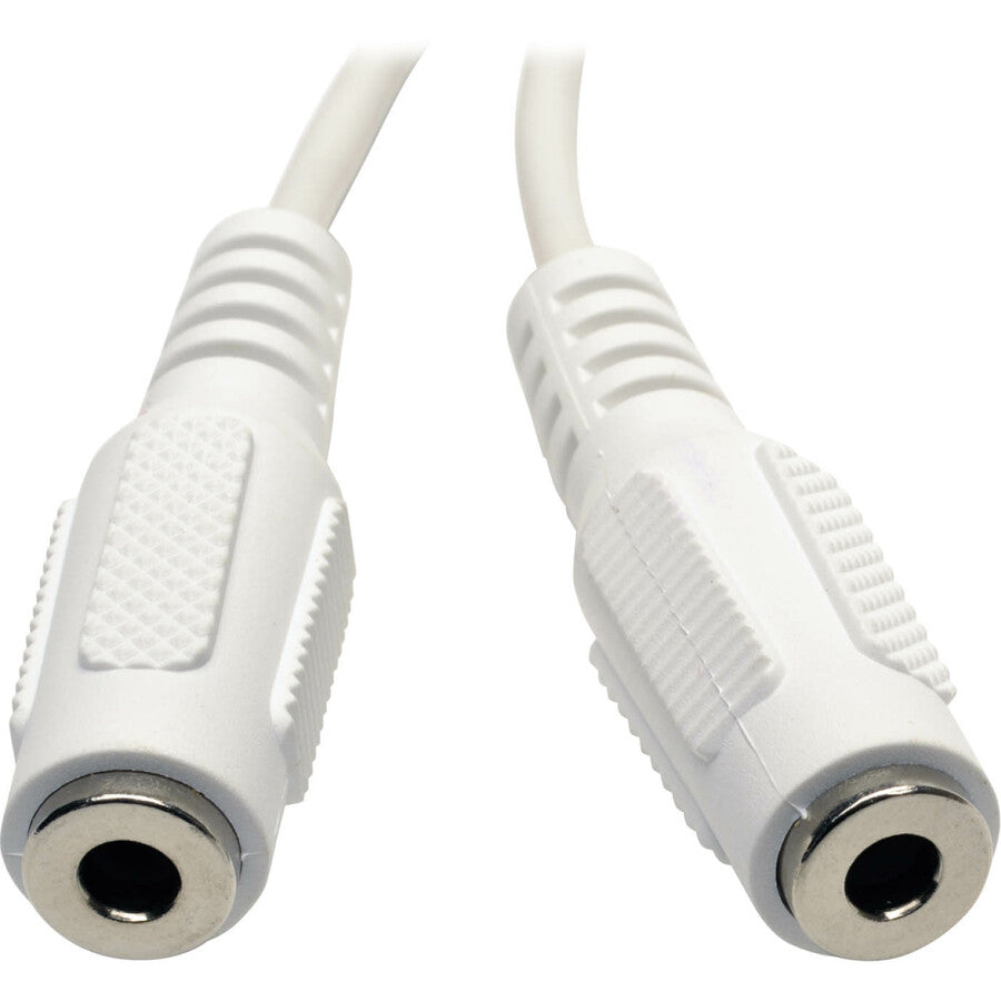 Tripp Lite 6in Mini Stereo Cable Adapter Y Splitter 3.5mm M to 2xF White 6"