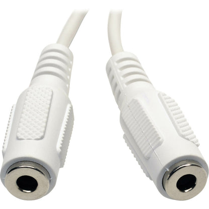 Tripp Lite 6in Mini Stereo Cable Adapter Y Splitter 3.5mm M to 2xF White 6"