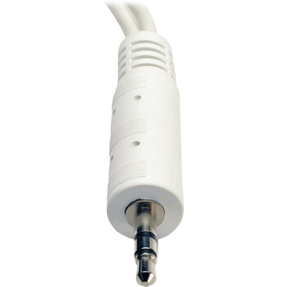 Tripp Lite 6in Mini Stereo Cable Adapter Y Splitter 3.5mm M to 2xF White 6"