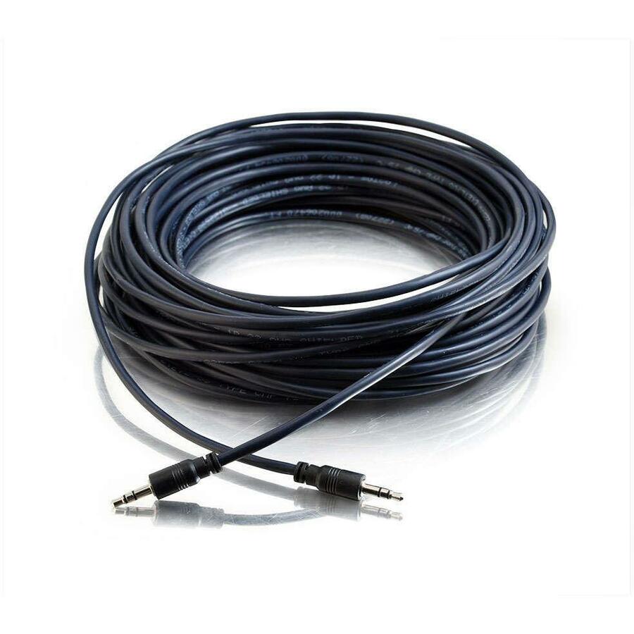 C2G 50ft Plenum-Rated 3.5mm Stereo Audio Cable with Low Profile Connectors