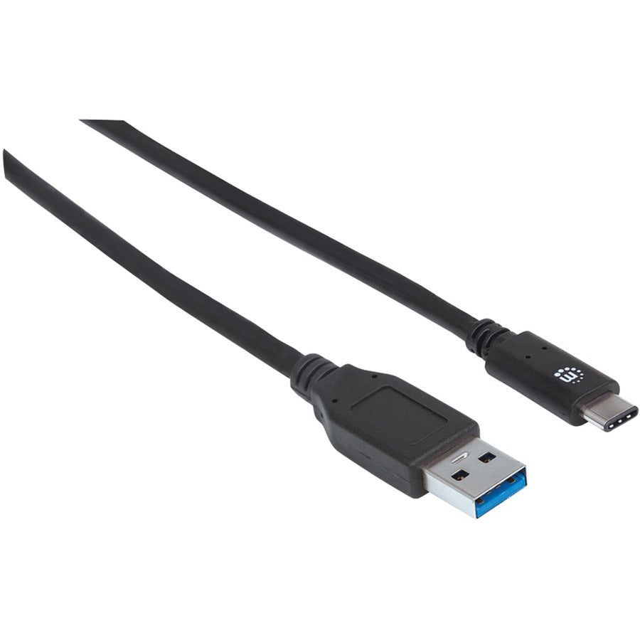 Manhattan SuperSpeed+ USB 3.1 Gen2 A Male to C Male Device Cable, 10 Gbps, 3 ft, Black