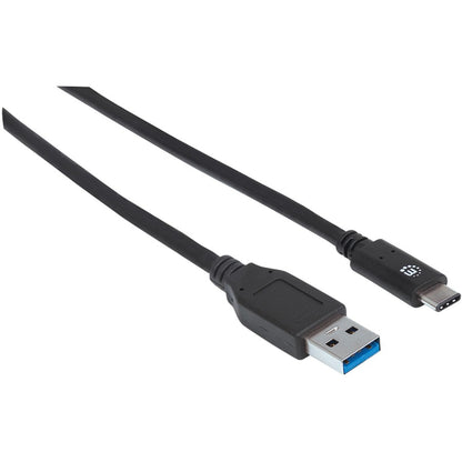 Manhattan SuperSpeed+ USB 3.1 Gen2 A Male to C Male Device Cable, 10 Gbps, 3 ft, Black