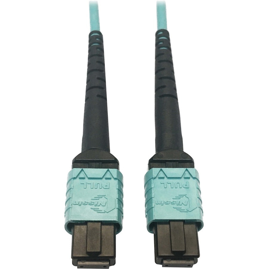 Tripp Lite Multimode Fiber Optic Cable OM4 Plenum 400G 50 24F MTP/MPO-PC F/F 3M