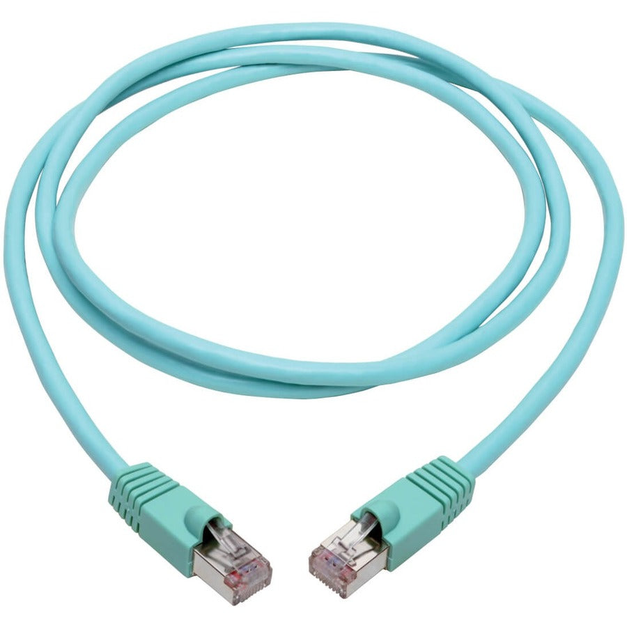 Tripp Lite Cat6a Ethernet Cable 10G STP Snagless Shielded PoE M/M Aqua 6ft