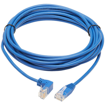 Tripp Lite Cat6 Ethernet Cable Down Right Angled Slim Molded M/M Blue 15ft