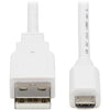 Tripp Lite Safe-IT USB-A to USB Micro-B Antibacterial Cable (M/M), USB 2.0, White, 3 ft.